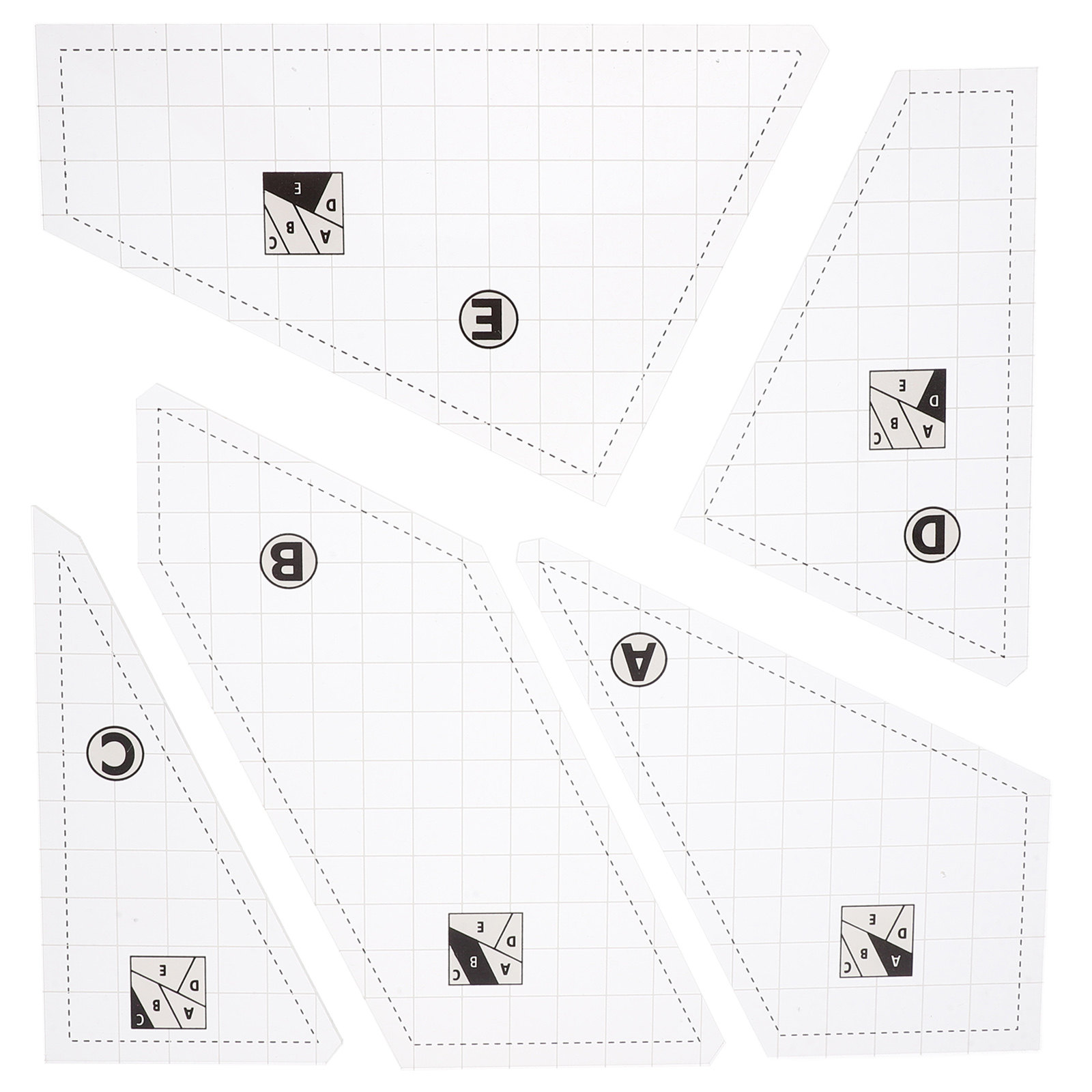 Sewing Gauge Ruler - Набор из 5 шаблонов для квилтинга,