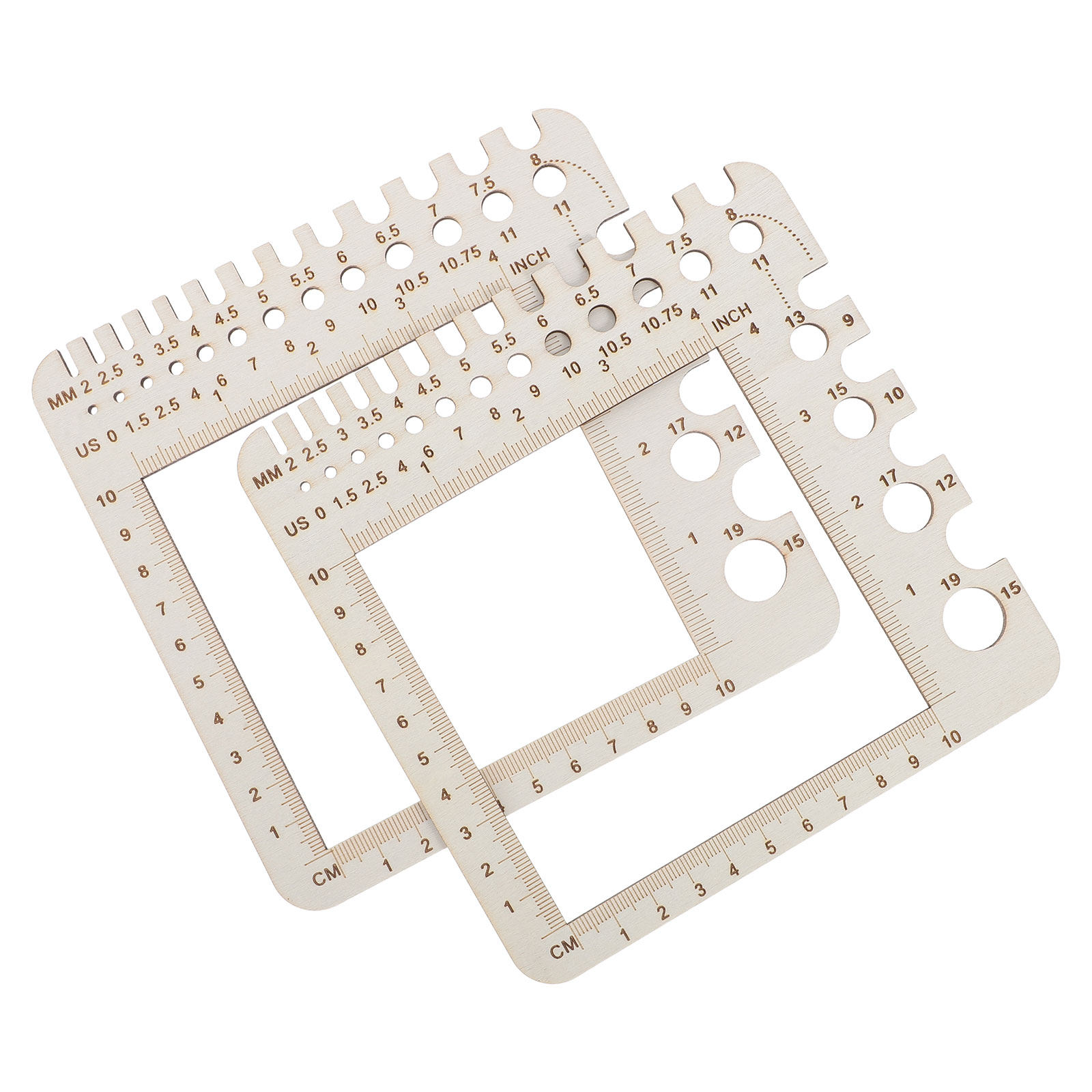 Sewing Gauge Ruler - 2 шт. деревянных линеек для вязания,
